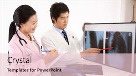  Presentation with nurse - Amazing theme having patient education - working beautiful young doctor backdrop and a lemonade colored foreground