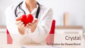  Presentation with heart education - Audience pleasing PPT layouts consisting of patient education - young doctor in heart care backdrop and a lemonade colored foreground