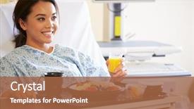 Presentation with female hospital patient - Cool new slide set with patient enjoying meal in hospital backdrop and a red colored foreground