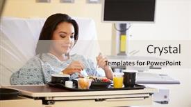 Presentation with moving patient to hospital bed - Amazing presentation theme having patient enjoying meal in hospital backdrop and a  colored foreground