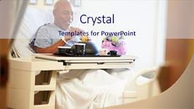  Presentation with hospital bed - Colorful PPT theme enhanced with patient enjoying meal in hospital backdrop and a sky blue colored foreground