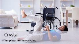  Presentation with home is where the heart is - PPT theme with patient fall - injured young man recovering background and a lemonade colored foreground