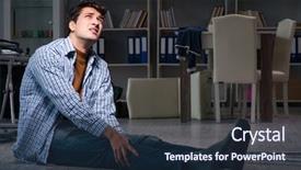  Presentation with wheelchair - PPT theme consisting of patient fall - man fell off wheelchair sitting background and a tawny brown colored foreground