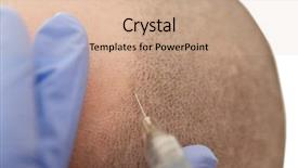  Presentation with injection mould - Slide deck having patient fall - man receiving stimulating injection background and a coral colored foreground