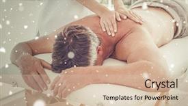  Presentation with snow - Amazing theme having patient falling - snow against man receiving back backdrop and a  colored foreground