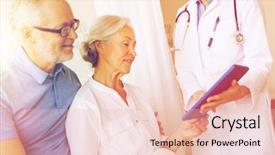  Presentation with senior care - Theme featuring patient family - medicine age health care background and a lemonade colored foreground