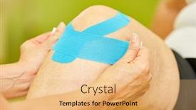  Presentation with joint pain - Audience pleasing theme consisting of patient-gets-a-kinesio-tape backdrop and a yellow colored foreground