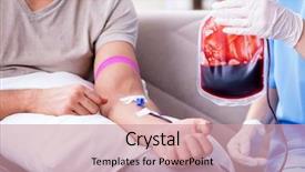  Presentation with blood transfusion - Cool new presentation design with patient getting blood transfusion backdrop and a coral colored foreground