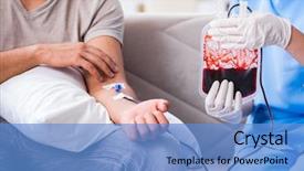  Presentation with blood transfusion - Colorful slides enhanced with patient getting blood transfusion backdrop and a teal colored foreground