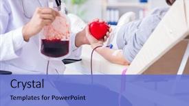  Presentation with blood transfusion - Beautiful slide deck featuring patient getting blood transfusion backdrop and a light blue colored foreground