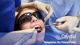  Presentation with health care - Amazing slide set having patient girl teeth at dental backdrop and a  colored foreground