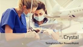  Presentation with dental assistant - Theme enhanced with patient girl teeth at dental background and a lemonade colored foreground