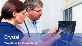  Presentation with hand surgeon - Presentation design consisting of orthopedic surgeon - doctor with x-ray picture background and a ocean colored foreground
