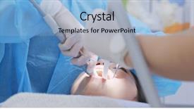  Presentation with ultrasound - Amazing slides having patient having ultrasound cleaning backdrop and a light blue colored foreground