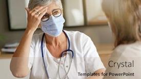  Presentation with coronavirus - Colorful PPT layouts enhanced with patient-in-a-doctor-s backdrop and a coral colored foreground