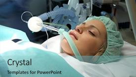  Presentation with operating room - Colorful PPT layouts enhanced with patient in a operating room backdrop and a  colored foreground