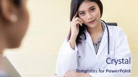  Presentation with arthritis medical examination medicine health - Presentation theme with patient in examination room medical background and a sky blue colored foreground