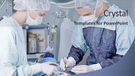  Presentation with operation theatre - Beautiful slide deck featuring patient in operation theatre backdrop and a light blue colored foreground