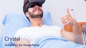  Presentation with glasses - Amazing theme having patient in the hospital backdrop and a sky blue colored foreground