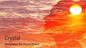  Presentation with mental - Colorful presentation theme enhanced with patient innovation - double exposure of woman head backdrop and a coral colored foreground