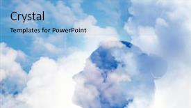  Presentation with mental - Amazing presentation design having patient innovation - double exposure of woman head backdrop and a light blue colored foreground