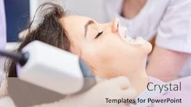  Presentation with teeth whitening - Theme having patient-is-under-treatment background and a lemonade colored foreground