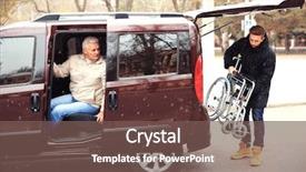  Presentation with loading - Colorful slides enhanced with patient journey - young man loading wheelchair backdrop and a  colored foreground