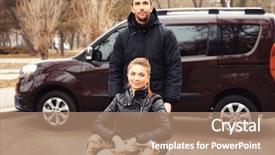  Presentation with wheelchair - PPT theme having patient journey - young man with woman background and a  colored foreground