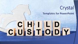  Presentation with child custody - Colorful theme enhanced with patient law - cubes with text child custody backdrop and a sky blue colored foreground