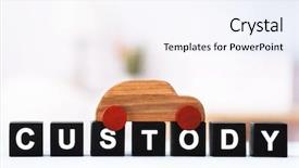  Presentation with toy - Audience pleasing PPT theme consisting of patient law - cubes with word custody backdrop and a sky blue colored foreground