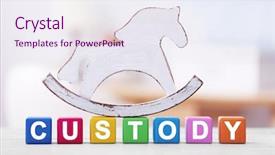  Presentation with horse - Audience pleasing slide deck consisting of patient law - cubes with word custody backdrop and a sky blue colored foreground