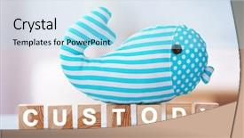  Presentation with whale - Theme consisting of patient law - cubes with word custody background and a light blue colored foreground