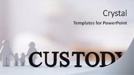 Presentation with law - Theme having patient law - word custody on blurred background background and a white colored foreground