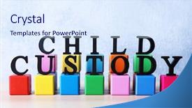  Presentation with child custody - Presentation theme having patient law - words child custody and multicoloured background and a sky blue colored foreground