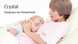  Presentation with newborn baby hospital - Colorful PPT layouts enhanced with patient looking at her newborn backdrop and a  colored foreground