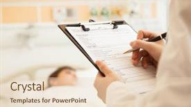  Presentation with hospital bed - Slide set featuring patient lying in a hospital background and a lemonade colored foreground