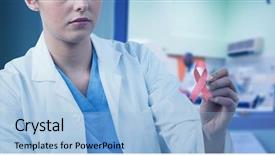  Presentation with scientist - Theme consisting of  background and a  colored foreground