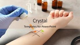  Presentation with animal testing - Audience pleasing slides consisting of animal testing - patient making allergy test backdrop and a lemonade colored foreground