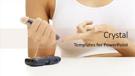  Presentation with blood test - Slide set enhanced with patient measuring glucose level blood background and a lemonade colored foreground