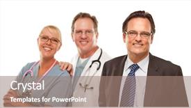  Presentation with nurse team - Cool new presentation theme with patient medical team - smiling businessman with male backdrop and a  colored foreground