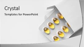  Presentation with health drug - Theme enhanced with drug side effect - health care concept blister pack background and a white colored foreground