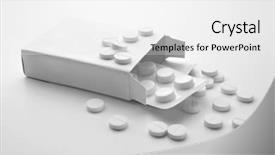  Presentation with health care - Slide deck enhanced with health care concept blister pack with pills on white background background and a white colored foreground