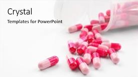  Presentation with health care - Colorful presentation theme enhanced with prescribe drugs - health care concept pills backdrop and a white colored foreground