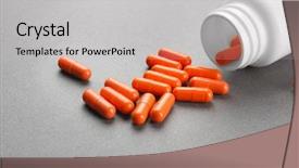  Presentation with health care leadership - PPT theme having prescribe drugs - health care concept pills background and a light gray colored foreground