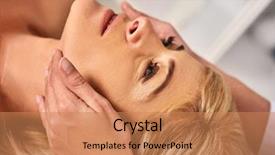  Presentation with spa salon - Presentation design with eldery - spa and massage deals facial background and a coral colored foreground
