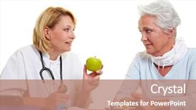  Presentation with green apple - Amazing slide set having patient nutrition - doctor recommending a green apple backdrop and a coral colored foreground
