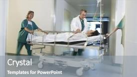  Presentation with moving patient - Amazing presentation having patient on gurney through hospital backdrop and a gray colored foreground