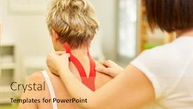  Presentation with chiropractic - PPT theme featuring patient-receives-kinesio-tape background and a yellow colored foreground