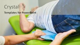  Presentation with spine - Colorful slide deck enhanced with patient-receives-magnetic-therapy backdrop and a soft green colored foreground