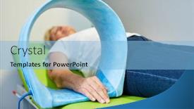  Presentation with alternative medicine - Theme with patient-receives-magnetic-therapy background and a light blue colored foreground